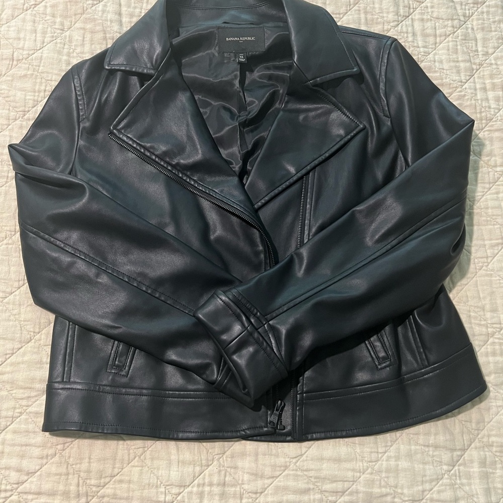 Banana Republic Black Vegan Leather Jacket